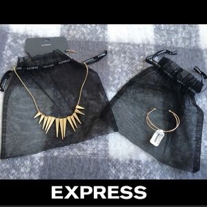 NWT EXPRESS Spiked Necklace & Crossover Bracelet